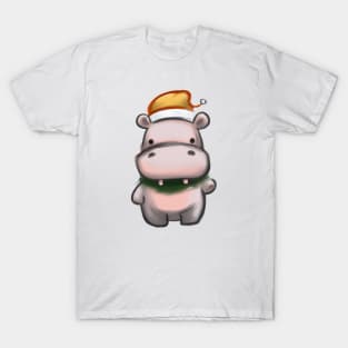 Cute Hippopotamus Drawing T-Shirt